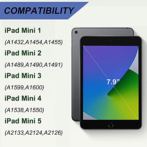 IVEOPPE Funda con Teclado para iPad Mini 5 2019 7.9 Pulgadas, Funda Ultrafino con Español Ñ Teclado Bluetooth 7 Colores retroiluminados Inalámbrico Compatible con iPad Mini 5/4/3/2/1 (Negro)