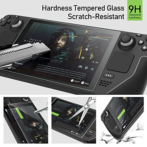 ivoler 3 Piezas Protector de Pantalla para Valve Steam Deck, Cristal Vidrio Templado Premium, 9H Dureza, Antiarañazos, Sin Burbujas