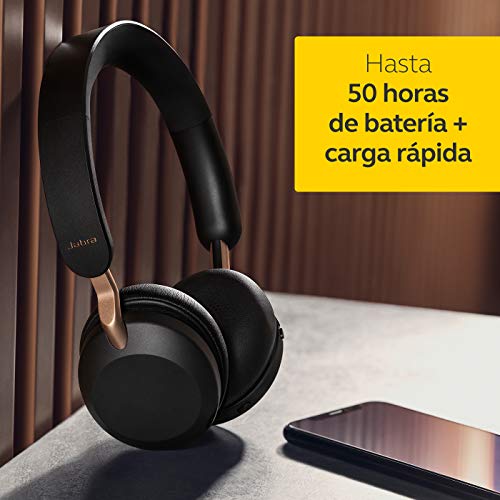 Jabra Elite 45h – Auriculares inalámbricos On-Ear compactos y Plegables – hasta 50 Horas de batería – tecnología de Llamadas a Dos micrófonos – Negro Cobre