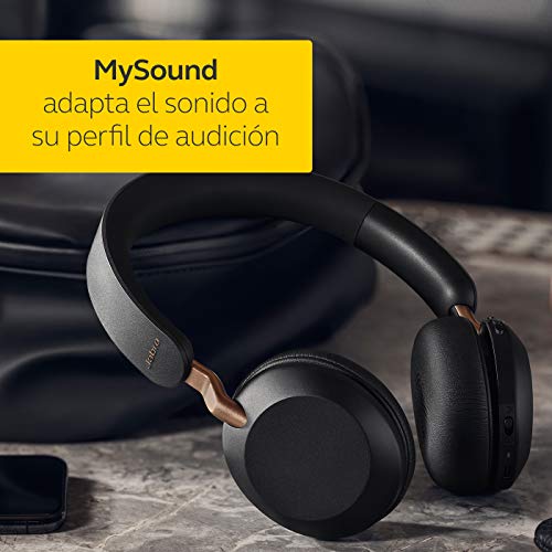 Jabra Elite 45h – Auriculares inalámbricos On-Ear compactos y Plegables – hasta 50 Horas de batería – tecnología de Llamadas a Dos micrófonos – Negro Cobre