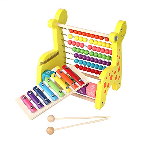 Jacksking Instrumento de Madera, ábaco de cálculo, Regalos preescolares para niños pequeños