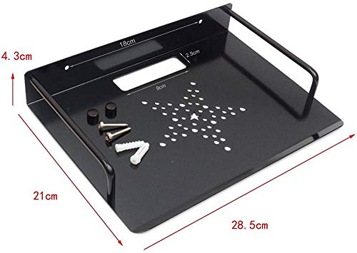 JanTeelGO DVD Pared Soporte para Estante, aleación de Aluminio Pared Soporte para Estante para TV Box, Apple TV, Roku 3/2, Router, decodificador, Mini PC (1 Tier, Negro)