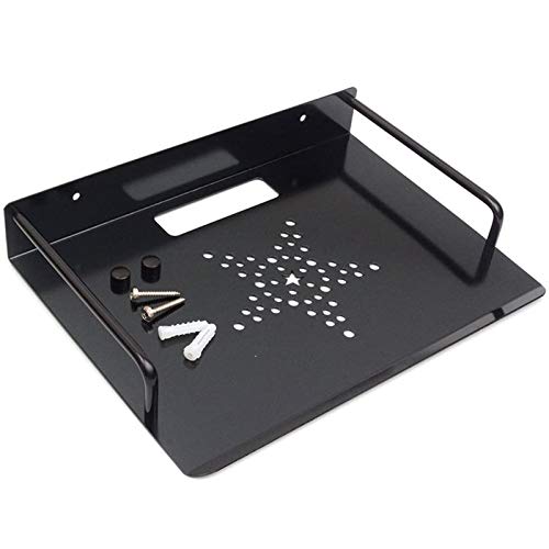 JanTeelGO DVD Pared Soporte para Estante, aleación de Aluminio Pared Soporte para Estante para TV Box, Apple TV, Roku 3/2, Router, decodificador, Mini PC (1 Tier, Negro)