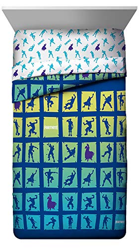 Jay Franco Fortnite Boogie Bomb 5 Piece Twin Bed Set - Includes Reversible Comforter & Sheet Set - Super Soft Fade Resistant Microfiber Kids Bedding - (Official Fortnite Product)