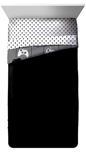 Jay Franco Game On 5 Piece Full Bed Set - Includes Reversible Comforter & Sheet Set - Bedding Features Video Game Contoller - Super Soft Fade Resistant Microfiber