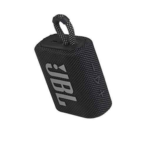 JBL GO 3 - Altavoz inalámbrico portátil con Bluetooth, resistente al agua y al polvo (IP67), hasta 5h de reproducción con sonido de alta fidelidad, negro