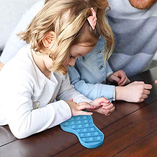 JEG Juguete fidget con burbujas, juguete sensorial, de silicona para autismo, alivia el estrés y la ansiedad, juguete para niños y adultos (ballena, rosa, talla única)