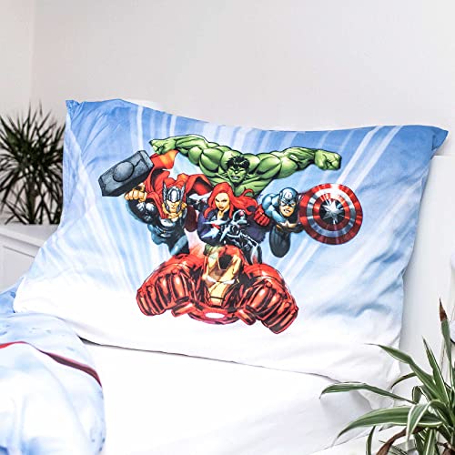 Jerry Fabrics Avengers Juego de Cama Funda Nórdica de 140 x 200 cm y una Funda de Almohada de 70 x 90 cm Poliéster