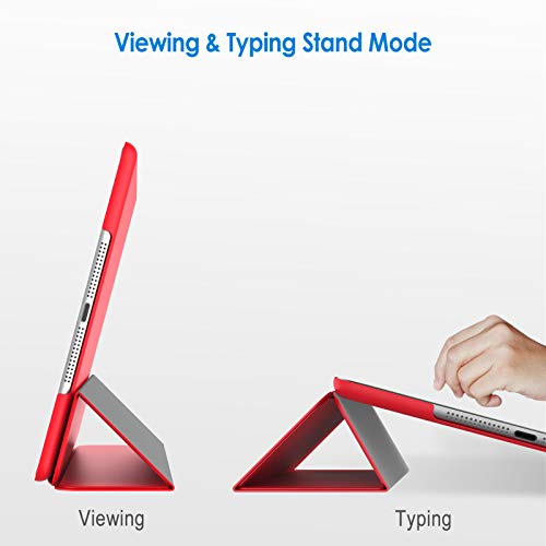 JETech Funda para iPad Air, Carcasa con Soporte Función, Auto-Sueño/Estela, Rojo