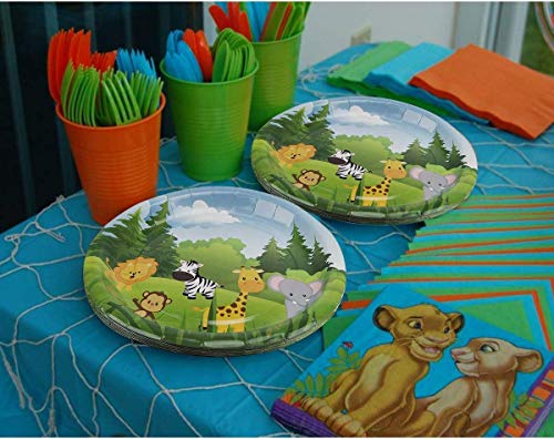JeVenis Set de 58 Jungle Animals Party Supplies Jungle Party Plates Jungle Theme Birthday Party Supplies Jungle Party Favors Jungle Animals Cupcake Toppers
