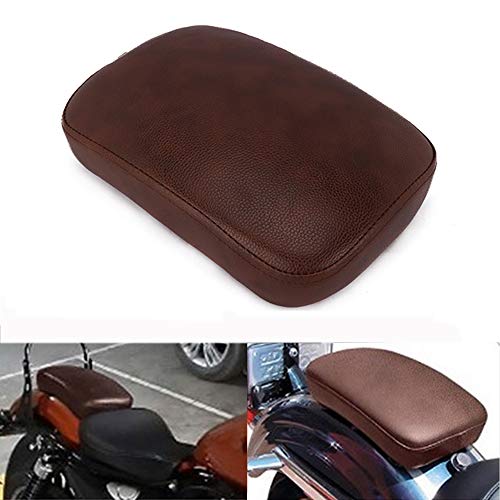 JFG Racing - Almohadilla para asiento trasero de pasajero con 8 ventosas para Harley, Chopper, Cruiser, XL883, XL1200, X48 X72, marrón