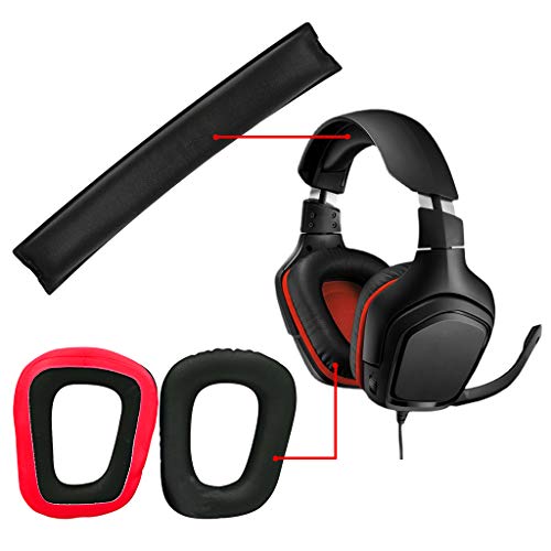 JIACUO, Almohadillas para los oídos, Almohadillas, Juego de Diadema, reemplazo para Logitech- G331G332 G432 G431 G430 G230 G231 G930, Auriculares para Juegos