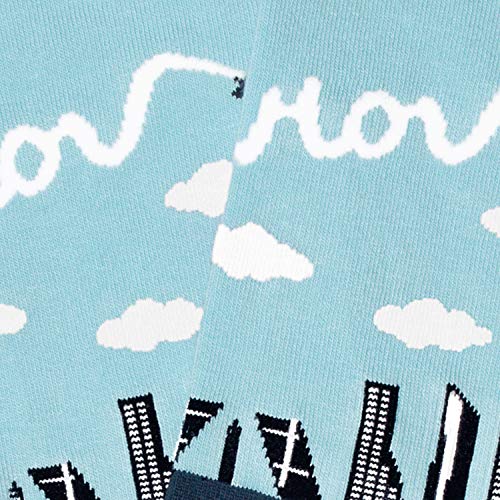 Jimmy Lion Calcetines Mahou Skyline - Azul Talla 41-46 en algodón peinado. Media Caña.