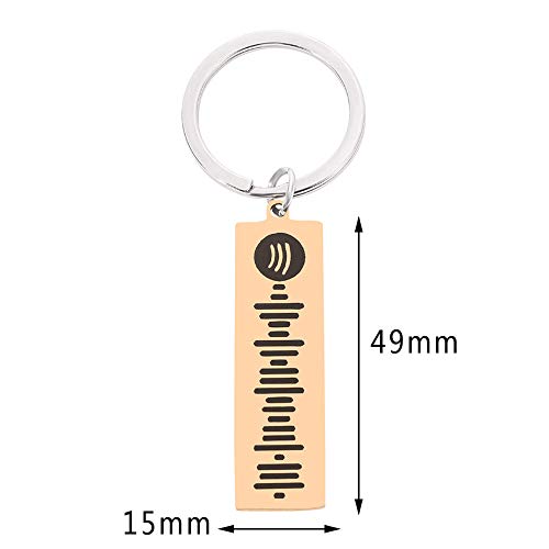 Jinlinjew Llavero con código de escaneo de Spotify de música personalizado para mujeres y hombres, llavero con código de canción grabado con láser personalizado, regalos para parejas