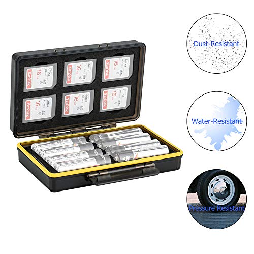 JJC Estuche para Tarjetas de memorias: 6 Tarjetas SD SDHC SDXC y 8 Pilas AA