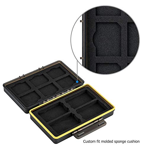 JJC Estuche para Tarjetas de memorias: 6 Tarjetas SD SDHC SDXC y 8 Pilas AA