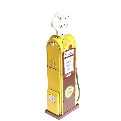 JJLESUN3 Retro Hechos A Mano De Metal Modelo De Gasolinera Clásico De La Vendimia Bomba De Gas Estatuilla Prop Decoración De La Oficina En Casa