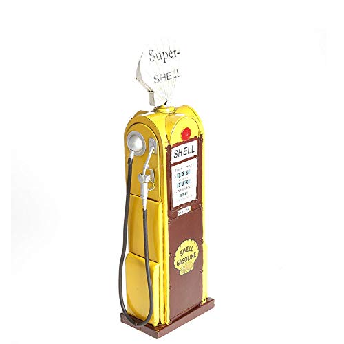 JJLESUN3 Retro Hechos A Mano De Metal Modelo De Gasolinera Clásico De La Vendimia Bomba De Gas Estatuilla Prop Decoración De La Oficina En Casa