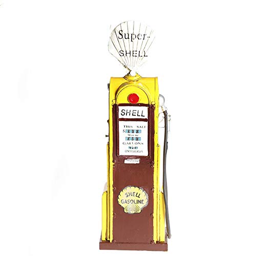 JJLESUN3 Retro Hechos A Mano De Metal Modelo De Gasolinera Clásico De La Vendimia Bomba De Gas Estatuilla Prop Decoración De La Oficina En Casa