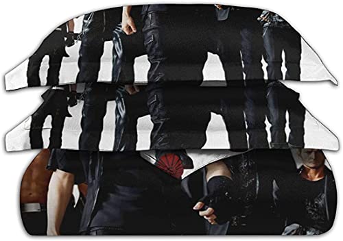 JNSS Resident Evil - Juego de ropa de cama infantil (135 x 200 cm, funda nórdica (Evil4,155 x 220 cm + 50 x 75 cm)