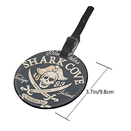 Jolly Roger Pirates - Juego de etiquetas para maleta de piel, diseño de piratas Negro Negro 2 PC
