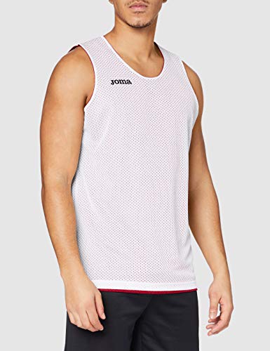 Joma Aro Basketball Reversibil Camiseta, Hombres, Rojo-Blanco, L