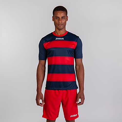 Joma Europa III Camiseta de Juego Manga Corta, Hombre, Marino/Rojo, S