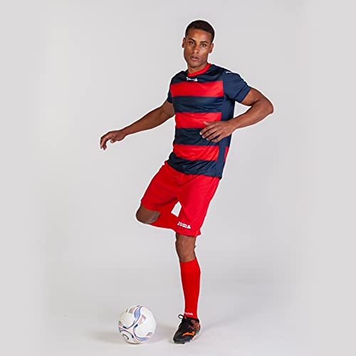 Joma Europa III Camiseta de Juego Manga Corta, Hombre, Marino/Rojo, S