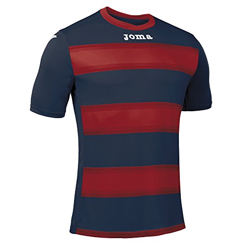 Joma Europa III Camiseta de Juego Manga Corta, Hombre, Marino/Rojo, S