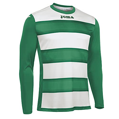 Joma Europa III Camiseta de Juego Manga Larga, Hombre, Verde/Blanco, S