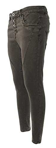 JOPHY & CO. Pantalón de mujer con cinco bolsillos de algodón elástico (cód. 937), barro, L