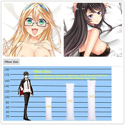 JorFeDri Senran Kagura Shinovi Versus fundas de almohada, Tricotón de dos vías: 85 % poliéster, 15 % elastano., Pt-2wy-bianti, 100x34（Two Way)
