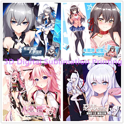 JorFeDri Senran Kagura Shinovi Versus fundas de almohada, Tricotón de dos vías: 85 % poliéster, 15 % elastano., Pt-2wy-bianti, 100x34（Two Way)