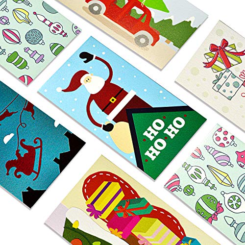 JOYIN 24 Pcs Tarjetas de Felicitación de Navidad de Arte Moderno para Tarjetas de Regalo / Dinero en Efectivo, Cheques, con 24 Sobres Blancos