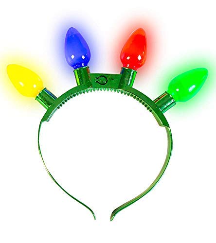 JOYIN 6 Piezas Diadema y Collar con Luces LED de Navidad con 6 Modos de Intermitencia, Accesorios para Suministros de Fiesta de Navidad