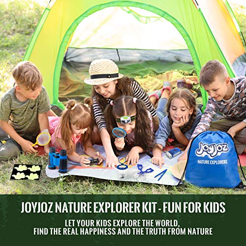 Joyjoyz Kit Explorador Niños 28 PCS, Disfraz Explorador Niño para Chicos a Partir de 3 Años con Linterna Niños/Lupa Niños/Tarjeta de Insectos, Aire Libre/Camping/Senderismo, Regalos Navidad Niños