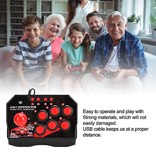 Joystick de Arcade con Cable, Plug and Play USB Joystick de Lucha de Juegos de Arcade, Joystick de Lucha de Arcade Nostálgico, Accesorios de Juegos de Arcade, Adecuado para PS3 / Switch/PC