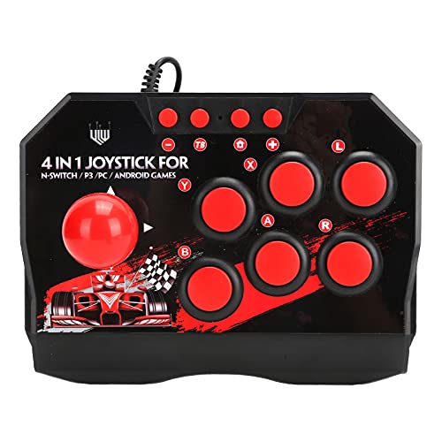 Joystick de Arcade con Cable, Plug and Play USB Joystick de Lucha de Juegos de Arcade, Joystick de Lucha de Arcade Nostálgico, Accesorios de Juegos de Arcade, Adecuado para PS3 / Switch/PC
