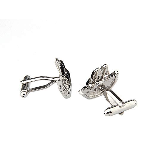 JU FU Accesorios para Hombres Gemelos - Navegación de Barco Pirata Negro Metal 3D Gemelos, Camisas de Esmoquin Concierto de Bodas, Color Plata / 1 par @@