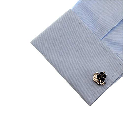 JU FU Accesorios para Hombres Gemelos - Navegación de Barco Pirata Negro Metal 3D Gemelos, Camisas de Esmoquin Concierto de Bodas, Color Plata / 1 par @@