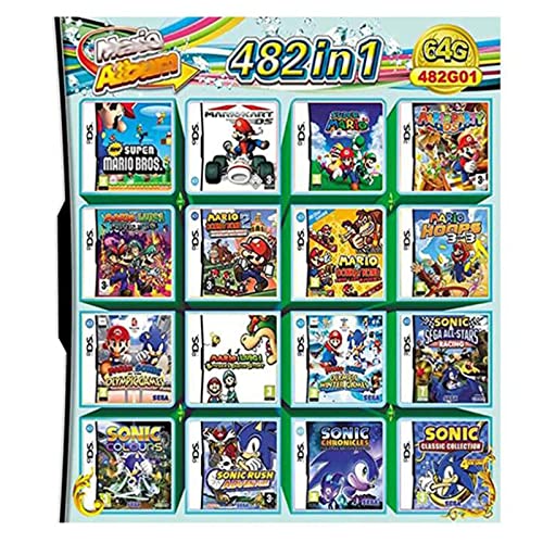 Juego 482 en 1 NDS Game Card Super Combo Cartridge DS Juego para DS NDSL NDSi 3DS 2DS XL
