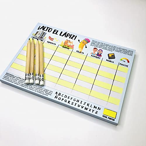 Juego Alto el Lapiz Tutti Frutti Stop Divertido con Bloc y lapices para Jugar con Amigos