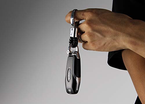 Juego de 2 100% Cuero Llavero con Logo de Coche, Llaveros de piel para coche, con logotipo de coche, Colgante Correa Fina Negro, llaveros con logotipo de Weave (Pe- ugeot)