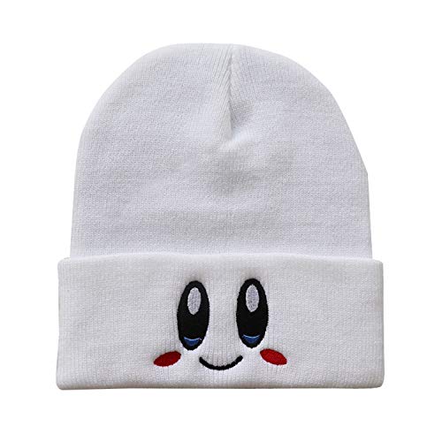 juego de 2 gorros de punto Kirby Star gorro elástico bordado (rosa y blanco)