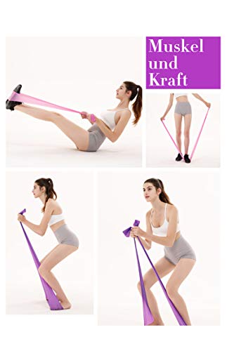 Juego de 4 Bandas elásticas de Fitness, con una Bolsa de Transporte, Bandas de Resistencia con Juego de 4 Bandas de Entrenamiento para Yoga, Pilates, Fisioterapia