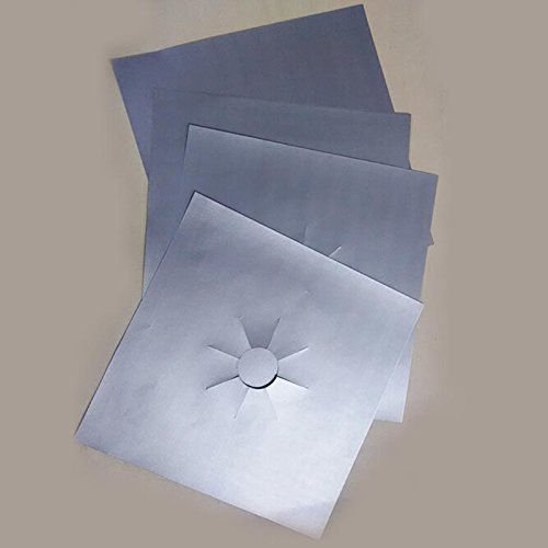 Juego de 4 Piezas genéricas Reutilizables de lámina de Gasolina Hob, Gama Stovetop Quemador Cubierta Protectora para Limpieza de Herramientas de Cocina