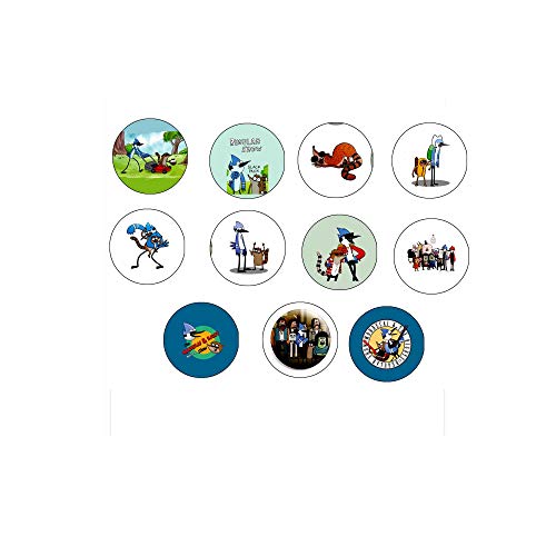 Juego de 8 imanes para nevera de 3,17 cm con diseño de Mordecai Rigby