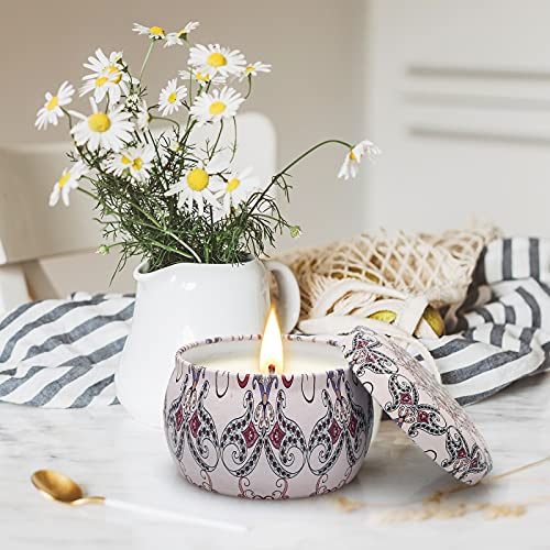 Juego de Velas Perfumadas de 4 Piezas, Velas Perfumadas de Regalo, 4 x 4,4 Oz, Regalo para Aliviar el Estrés de las Mujeres, Juego de Regalo para Aniversario, Navidad, Día de San Valentín, Baño, Yoga