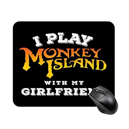Juego Monkey Island con mi novia Alfombrilla de mesa antideslizante de alta velocidad para juegos, alfombrilla de ratón con base de goma cuadrada para oficina, alfombrilla de escritorio pequeña person