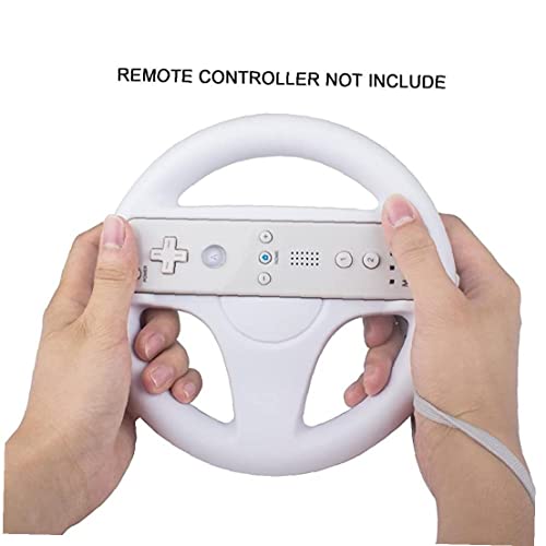 Juego Volante y 2 ruedas de dirección, traje de ruedas de dirección para Mario Kart Wii, traje para Mario Kart Racing Wheel Fit para Nintendo Wii (White) Por Mednkoku
